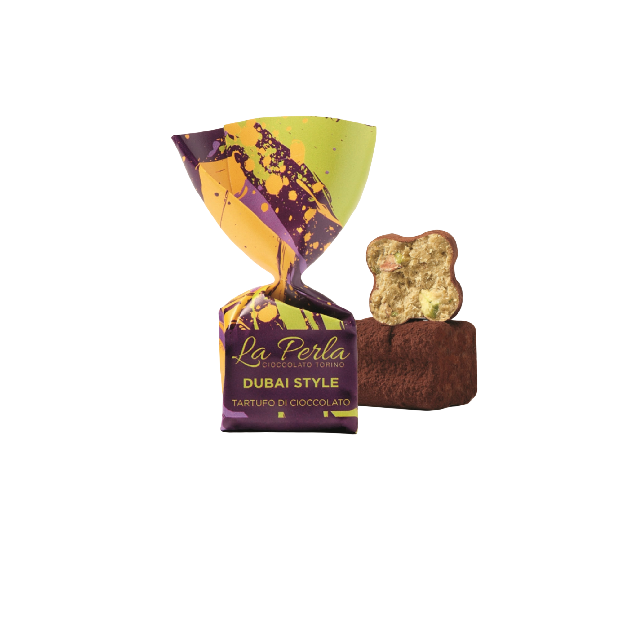 Trüffelpralinen mit Pistazie und Kadayif (Engelshaar) In Nome delle Caramelle