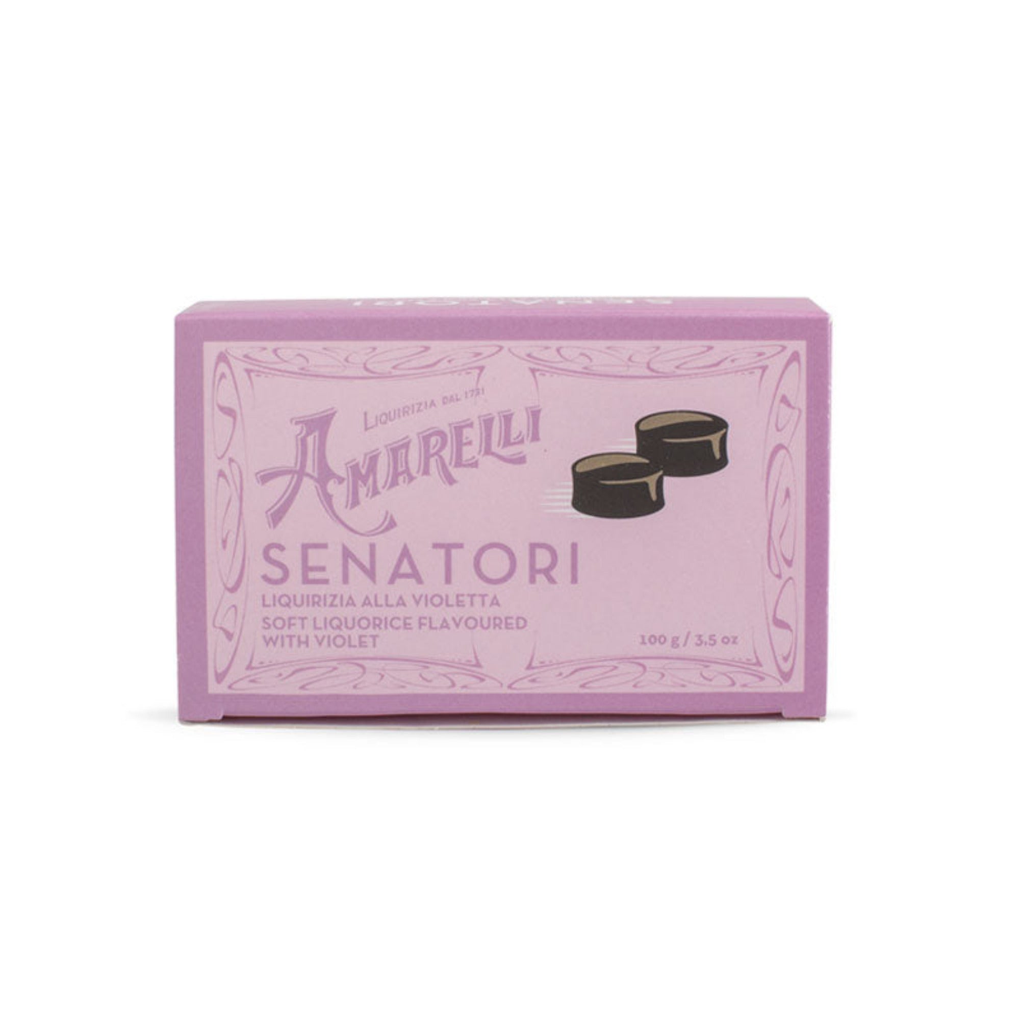 Senatori von Amarelli Lakritze mit Veilchen 100g Schachtel
