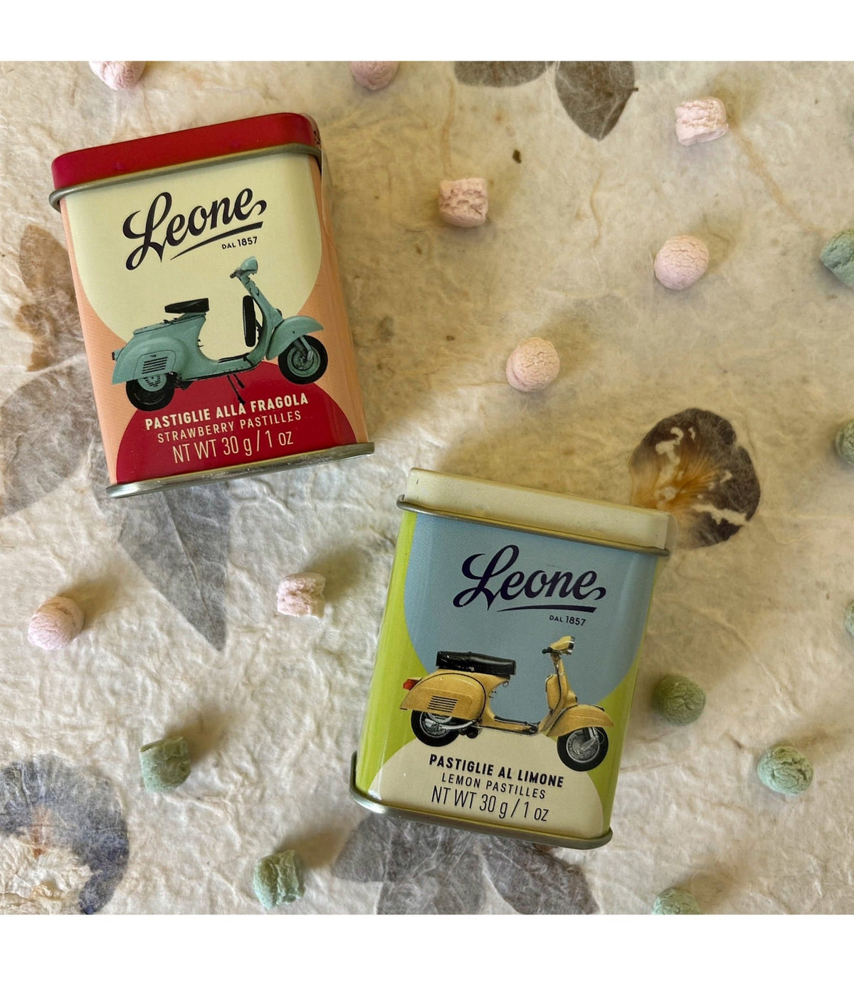 Leone x Vespa: Pastillen in 30g-Vespa-Dosen