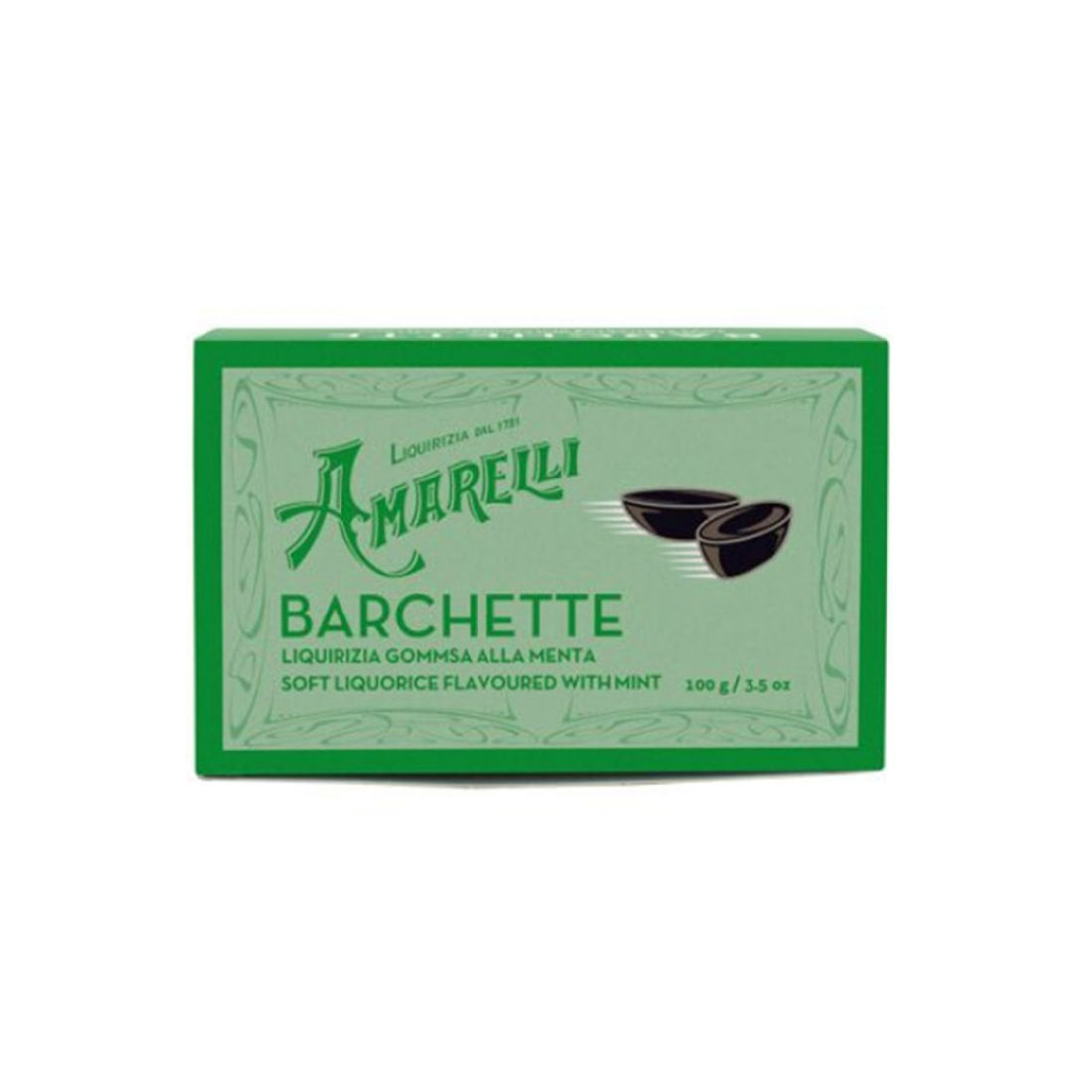 Amarelli Barchette Minze-Lakritz Schiffchen-Form 100g