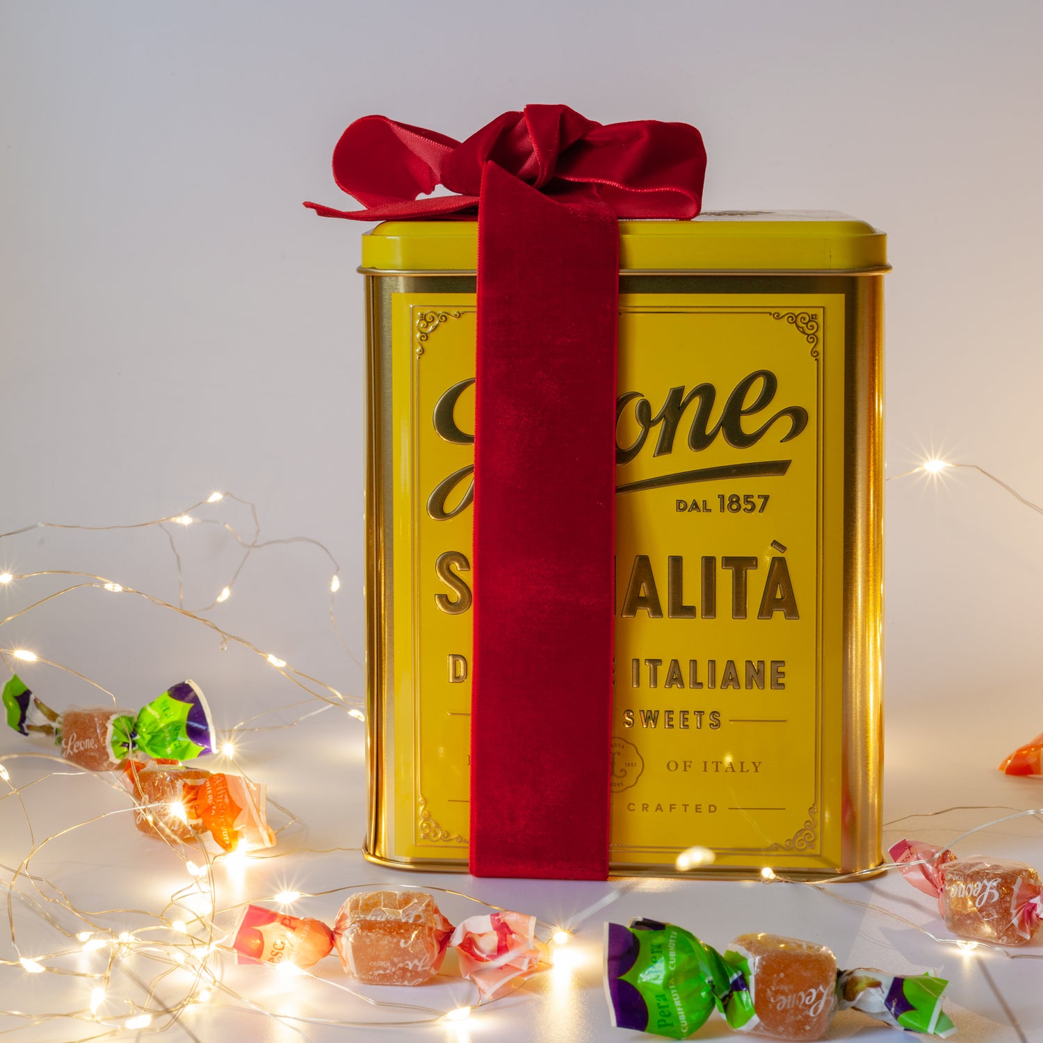 Weihnachtsdose Pastiglie Leone - mit Fruchtgeleebonbons