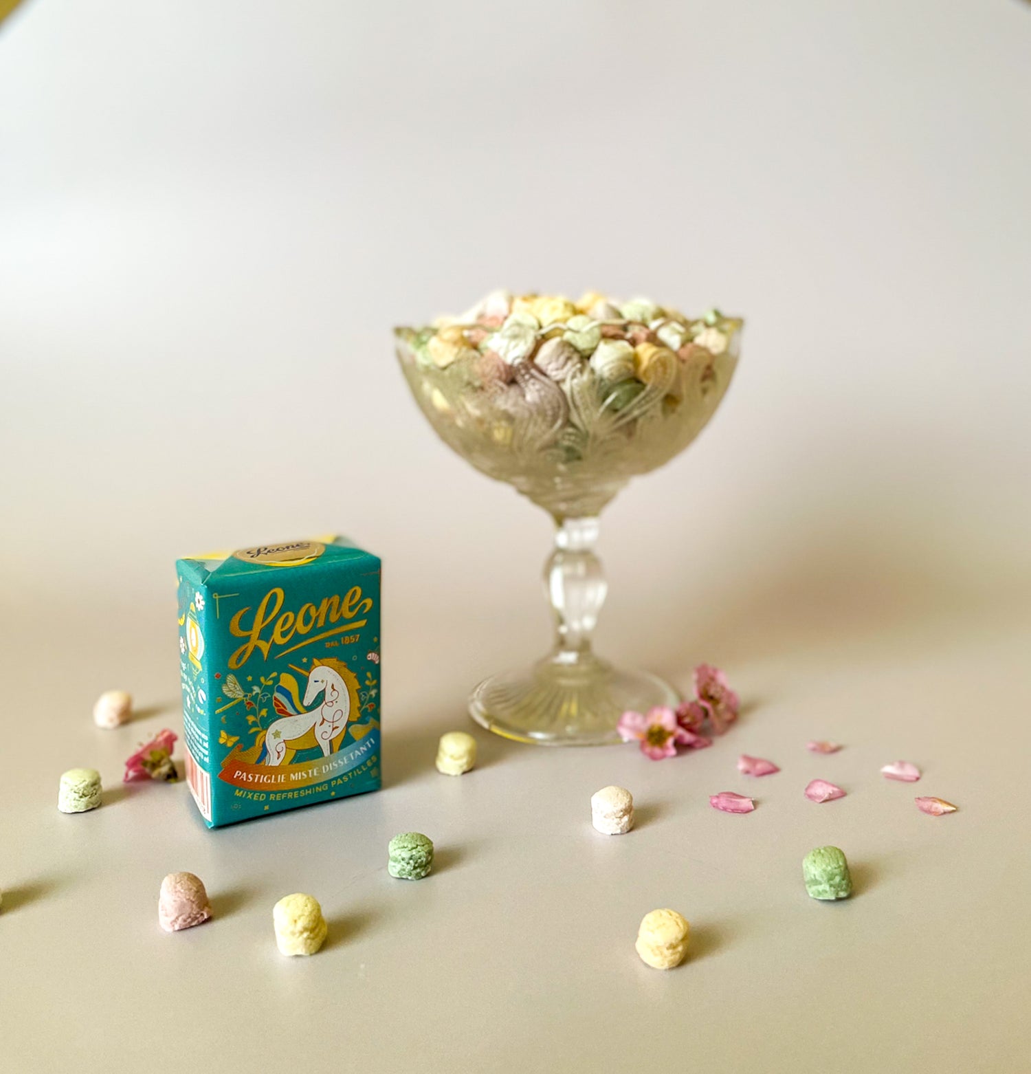 Leone piccole storie di felicita con unicorno e pastglie miste dissentanti