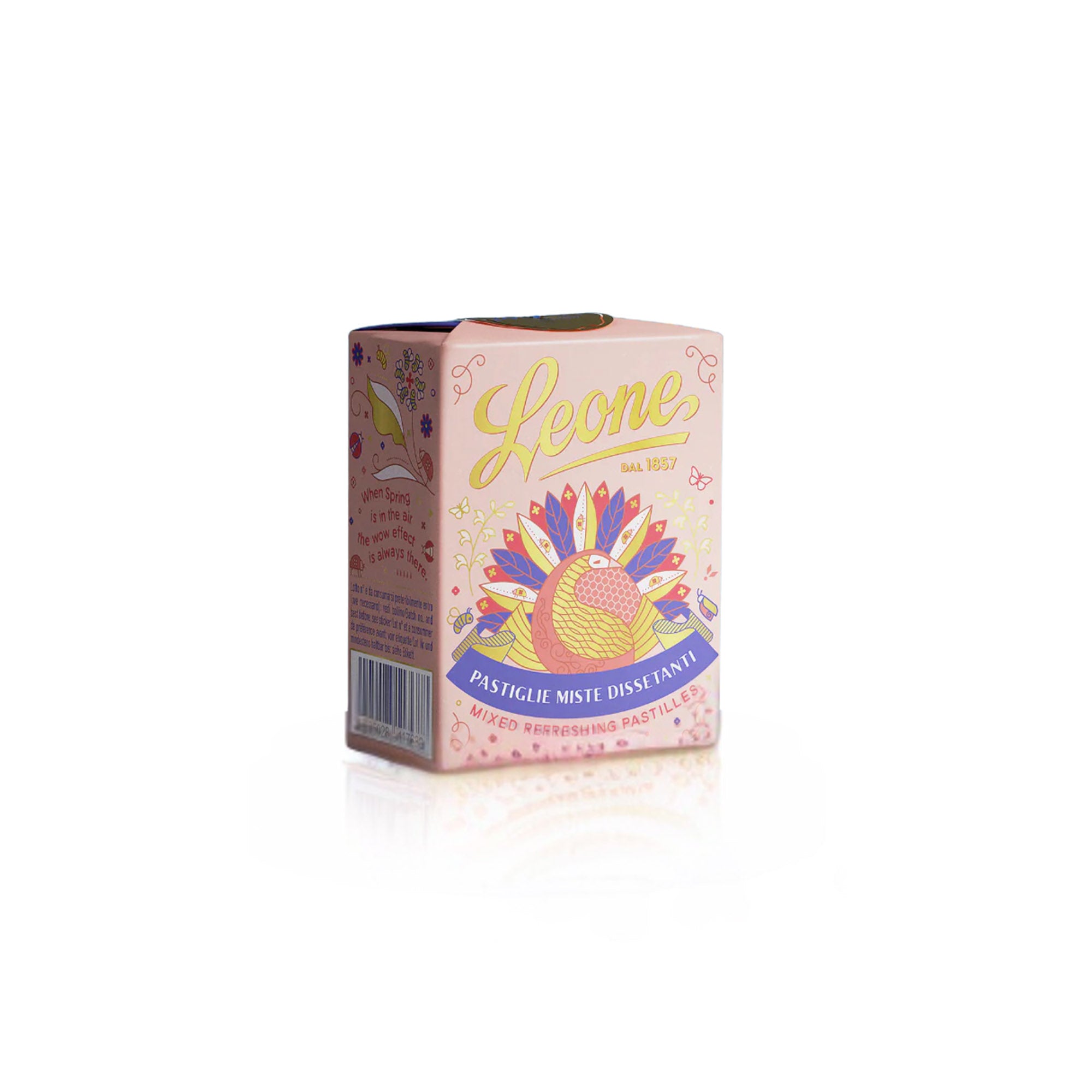 Pastiglie Leone kleine Geschichte vom Glück mit Pfau und dustlöschenden Pastillen