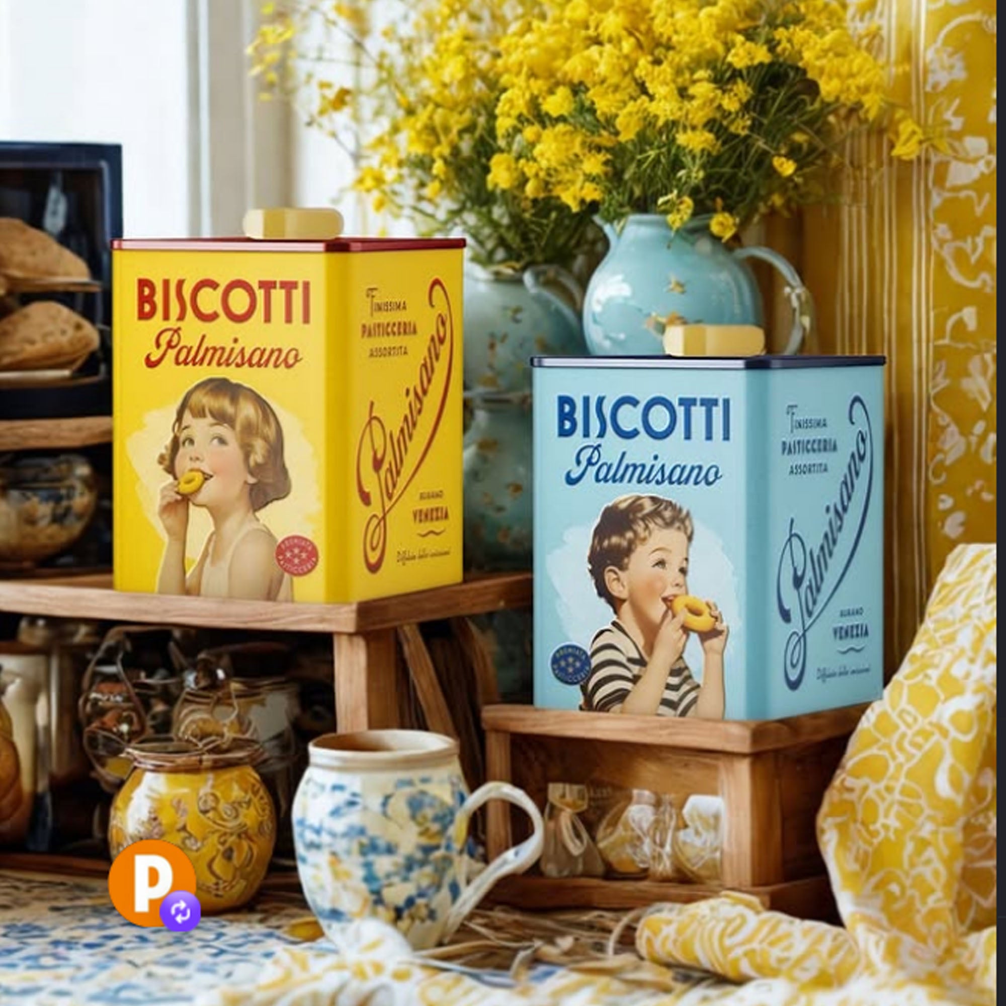 Palmisano Biscotti - Lattina Vintage blu