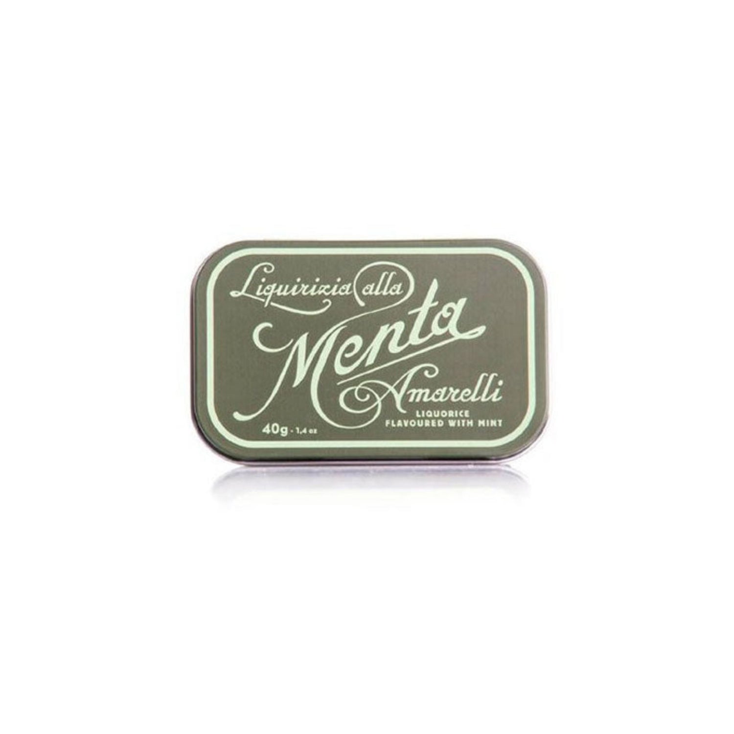 Grüne Dose Amarelli Lakritze mit Minze