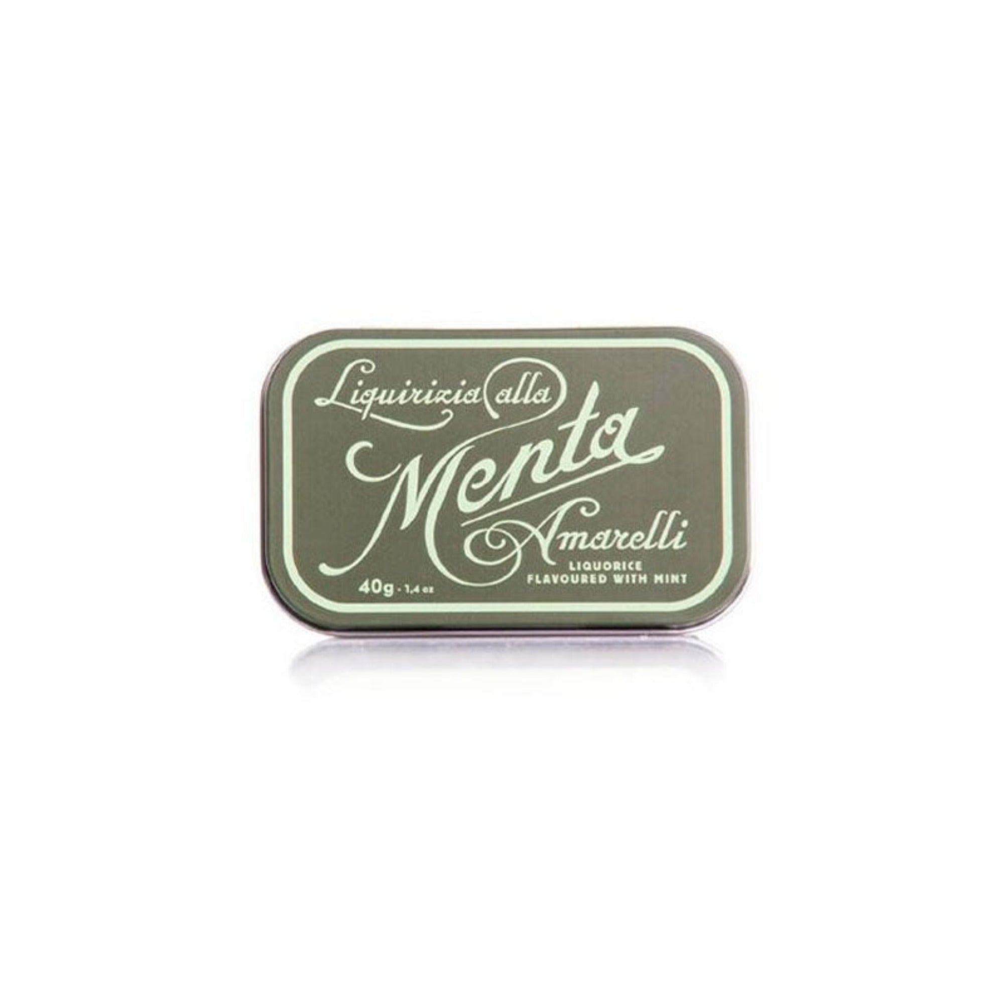 Grüne Dose Amarelli Lakritze mit Minze