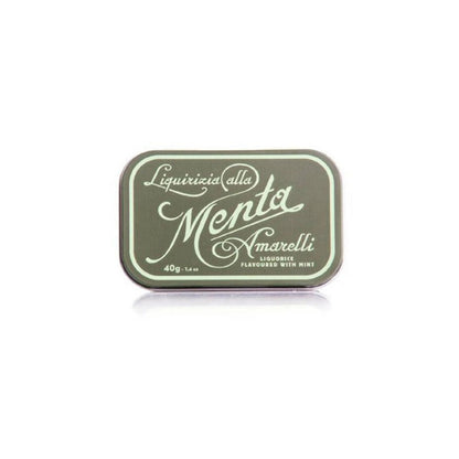 Grüne Dose Amarelli Lakritze mit Minze