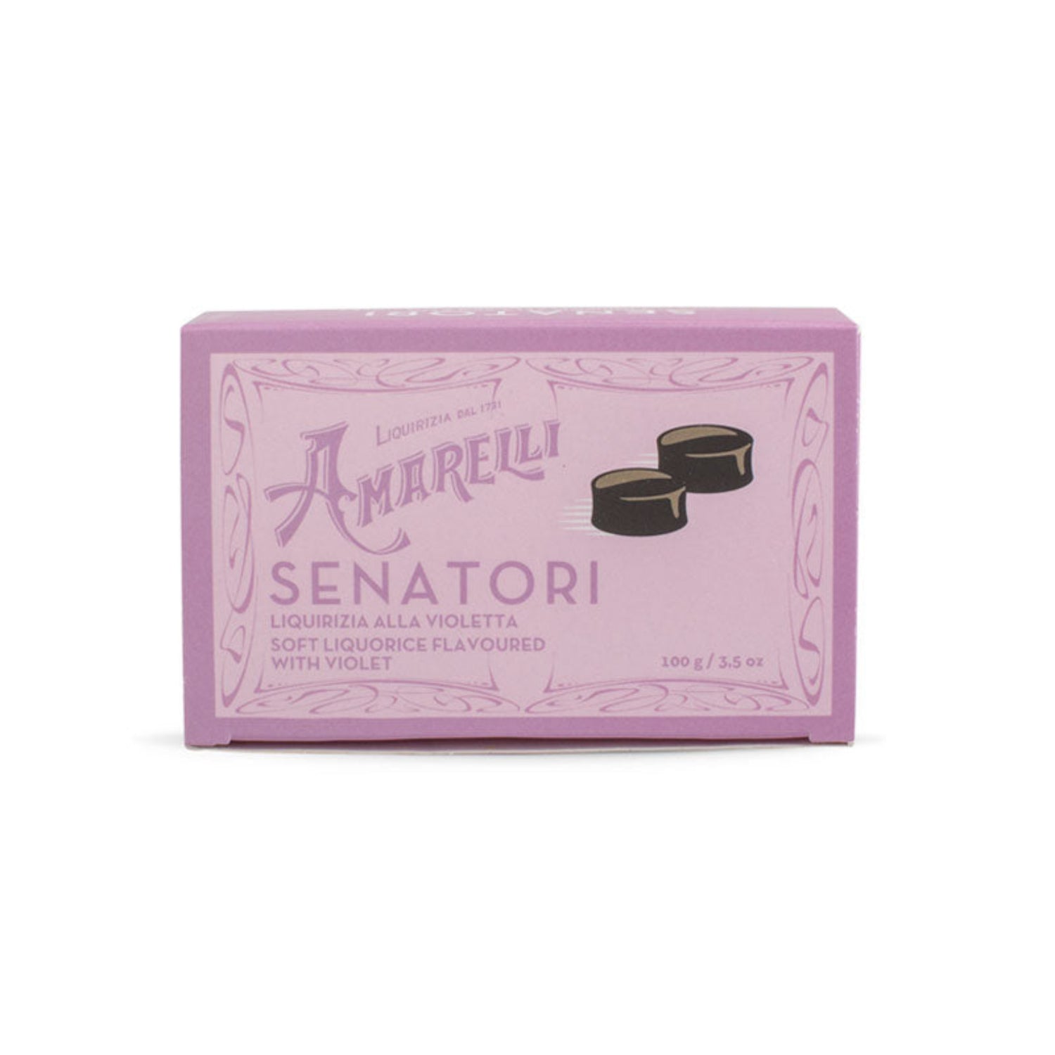 Senatori von Amarelli Lakritze mit Veilchen 100g Schachtel