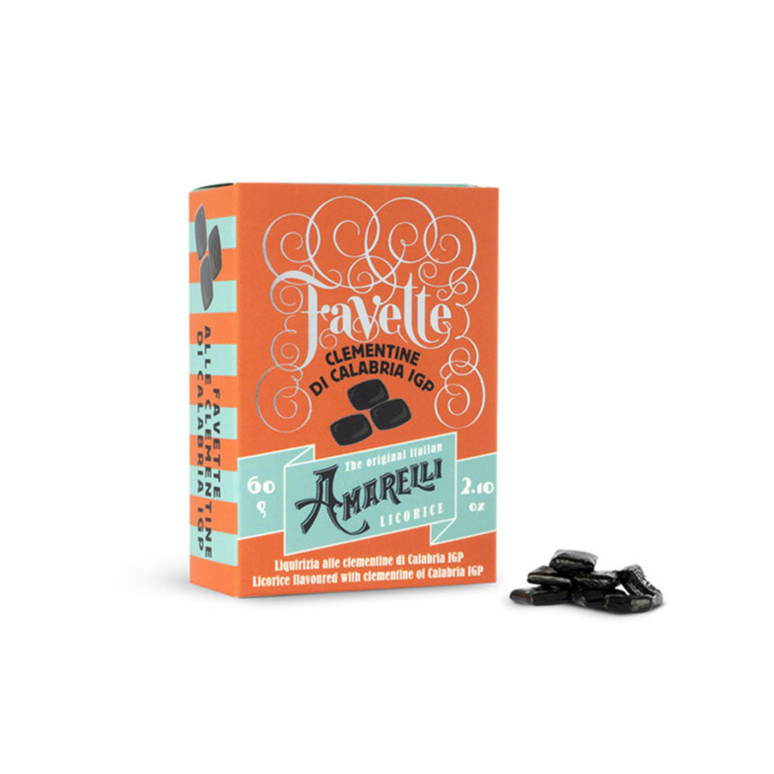 Amarelli Favette Clementine aus Kalabrien in 60g Schachtl